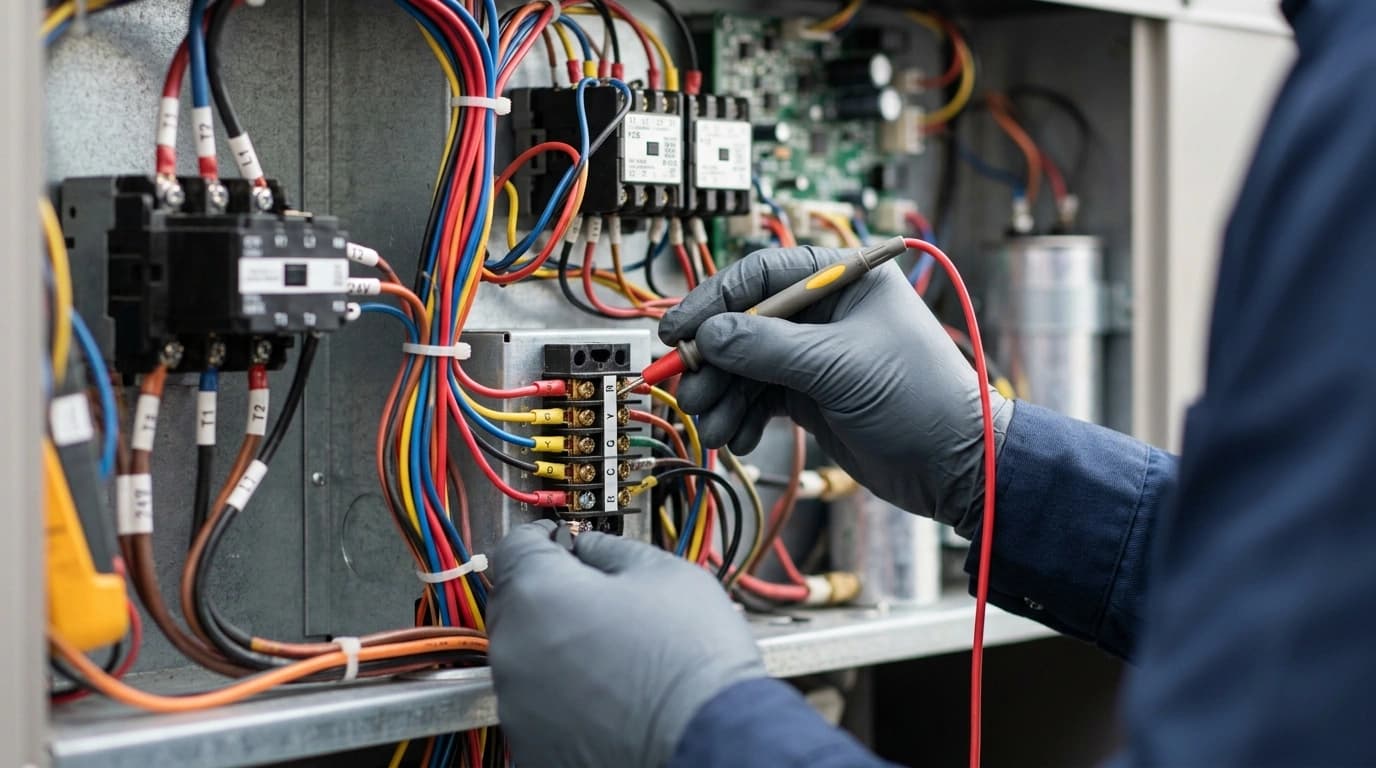 Professional HVAC technician at work